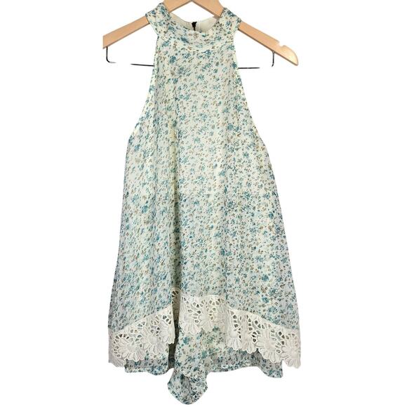 Judith March Floral Halter Back Zip‎ Flowy Romper M - Picture 1 of 9